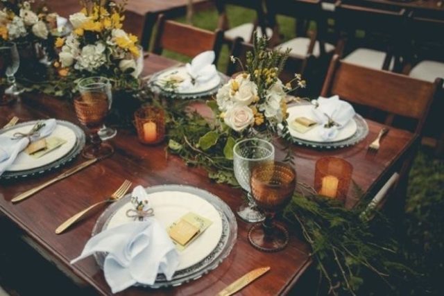 boda mavi mesa de invitados